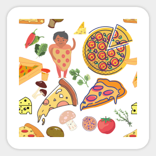 Pizza Pattern Sticker